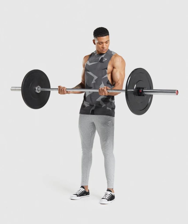 Men's Gymshark Critical Drop Arm Tanks Camo | CA DN6371